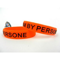 Embossed and filled one color silicone bracelet